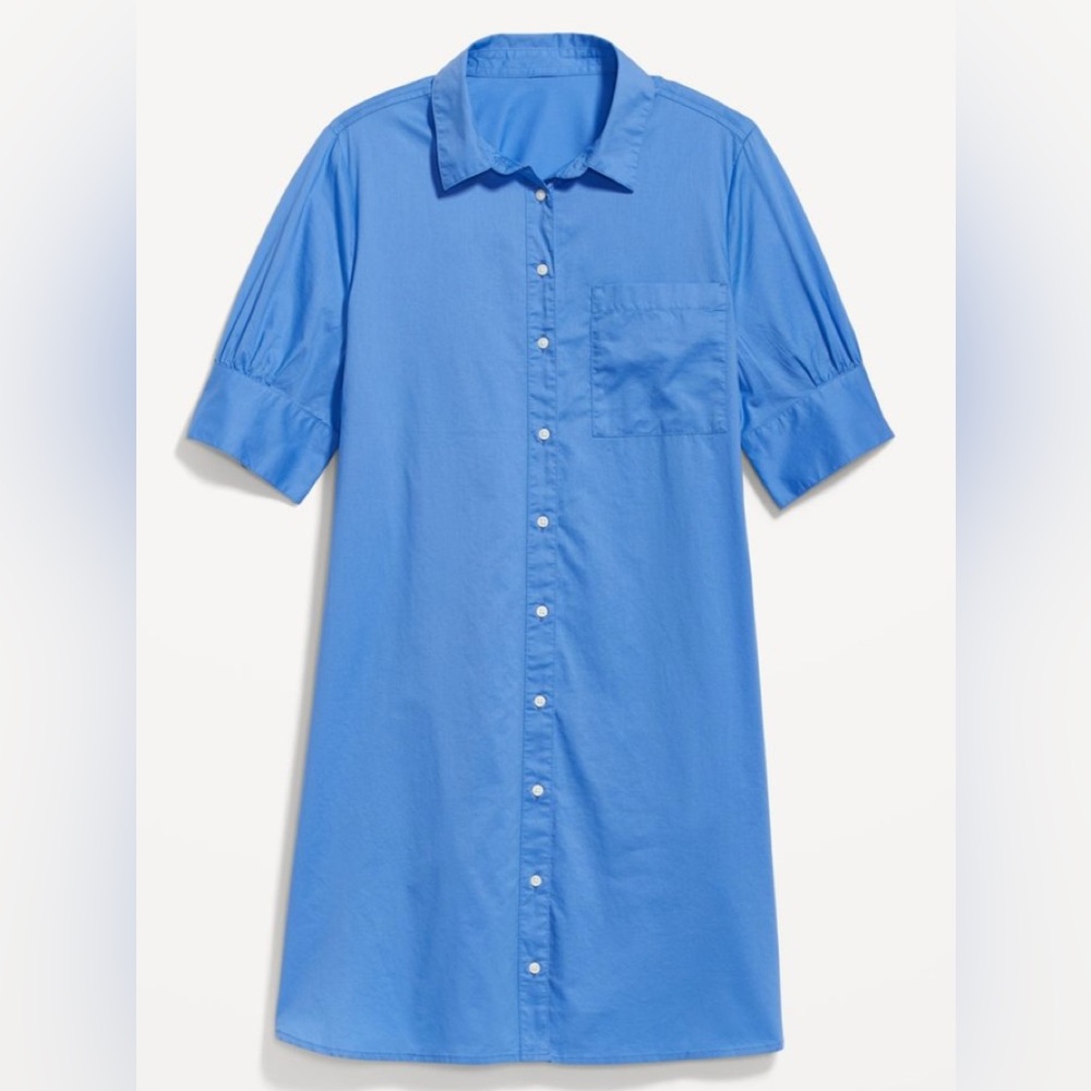 Old Navy blue shirt dress large Anthropologie $50